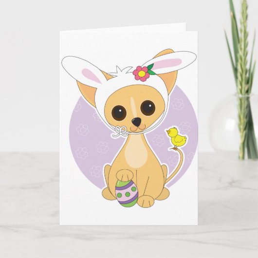 Chihuahua Easter Feestdagen Kaart (Voorkant)