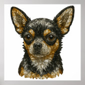 Chihuahua Edelsteen Mozaïek Kunst Poster (Voorkant)