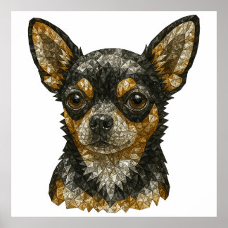Chihuahua Edelsteen Mozaïek Kunst Poster
