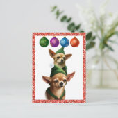 Chihuahua Elves Briefkaart (Staand voorkant)