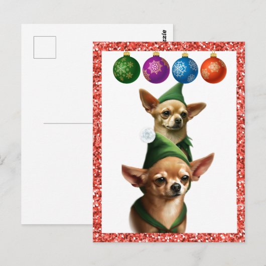 Chihuahua Elves Briefkaart (Voorkant / Achterkant)