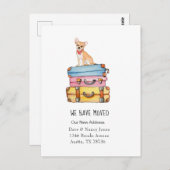 Chihuahua en bagage met bewegende aankondiging Bri Briefkaart (Voorkant / Achterkant)