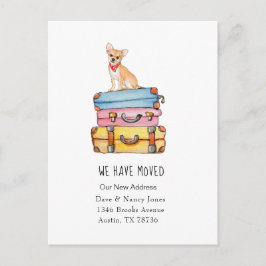 Chihuahua en bagage met bewegende aankondiging Bri Briefkaart