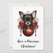 Chihuahua en Bauble Kerst Kaart (Voorkant)