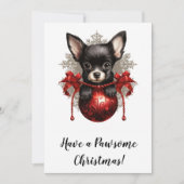 Chihuahua en Bauble Kerst Kaart (Voorkant)