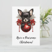 Chihuahua en Kikkererwt Kerstkaart (Staand voorkant)