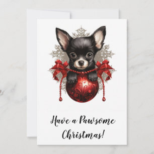 Chihuahua en Kikkerkerstkaart Feestdagenkaart