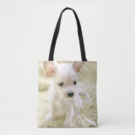 Chihuahua en Maltese puppy Tote Bag (Voorkant)