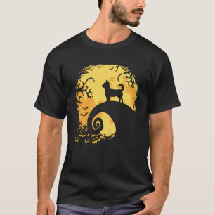 Chihuahua en Moon Silhouette Hond Halloween T-shirt