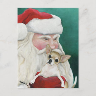 "Chihuahua en Santa" Dog Art Briefkaart