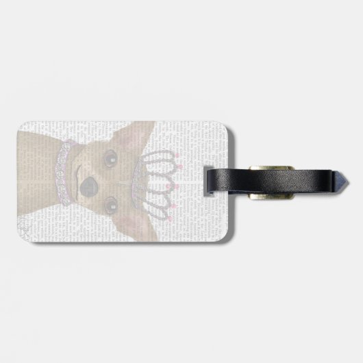 Chihuahua en Tiara Bagagelabel (Achterkant horizontaal)