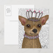 Chihuahua en Tiara Briefkaart (Voorkant / Achterkant)