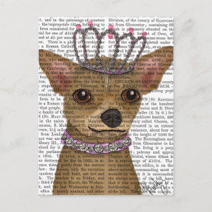 Chihuahua en Tiara Briefkaart