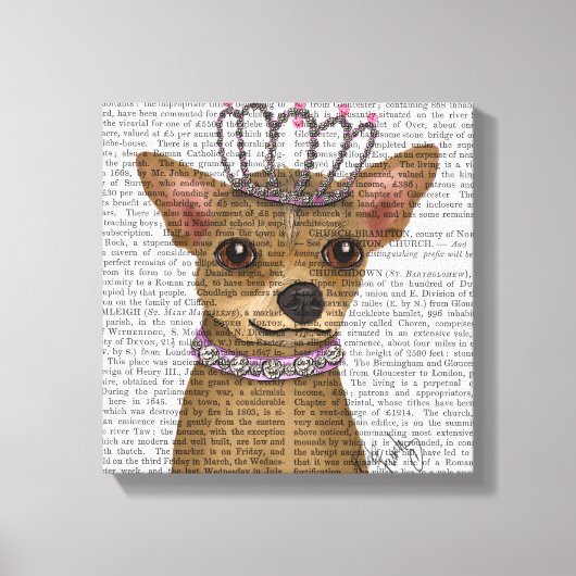 Chihuahua en Tiara Canvas Afdruk (Voorkant)