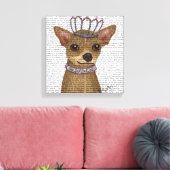 Chihuahua en Tiara Canvas Afdruk (Insitu (Woonkamer))