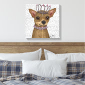 Chihuahua en Tiara Canvas Afdruk (Insitu (Slaapkamer))