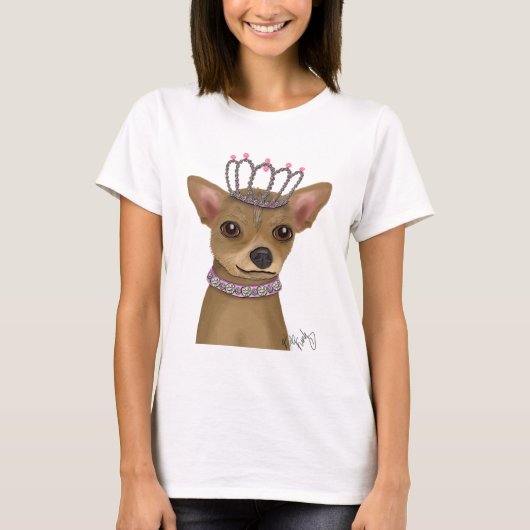 Chihuahua en Tiara T-shirt (Voorkant)