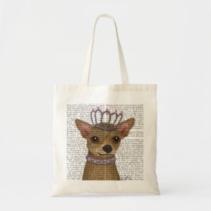 Chihuahua en Tiara Tote Bag