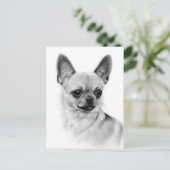 Chihuahua Expressie Handgeschilderd kunstwerk Briefkaart (Staand voorkant)