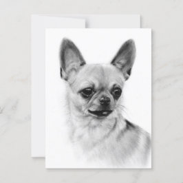 Chihuahua Expressie Handgeschilderd kunstwerk Briefkaart