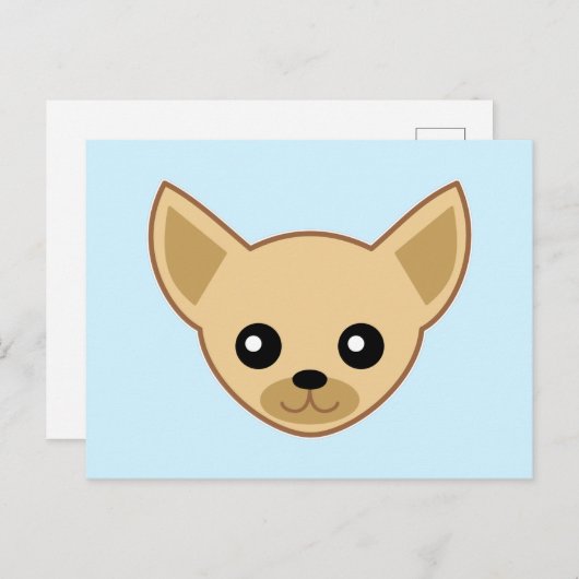 Chihuahua Face Briefkaart (Voorkant / Achterkant)