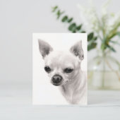 Chihuahua Face Study Hand geschilderd kunstwerk Briefkaart (Staand voorkant)