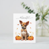 Chihuahua Fall Thankful Thanksgiving Greeting Card Briefkaart (Staand voorkant)