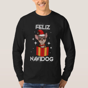 Chihuahua Feliz Navidog kersthond T-shirt