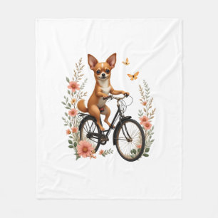 Chihuahua Fiets Rijwiel Hond Fietseren Fleece Deken