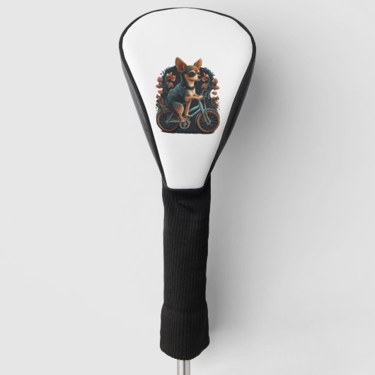 Chihuahua Fietshond Fietsen Golfheadcover (Voorkant)