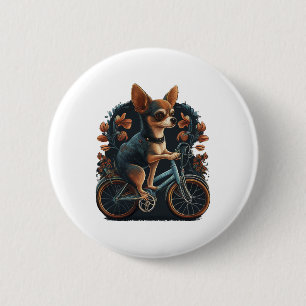Chihuahua Fietshond Fietsen Ronde Button 5,7 Cm
