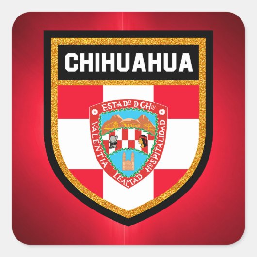 Chihuahua Flag Vierkante Sticker (Voorkant)