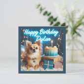 Chihuahua Flat Verjaardag Kaart Happy Birthday Dyl (Staand voorkant)