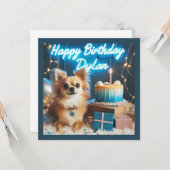 Chihuahua Flat Verjaardag Kaart Happy Birthday Dyl (Voorkant / Achterkant in situ)