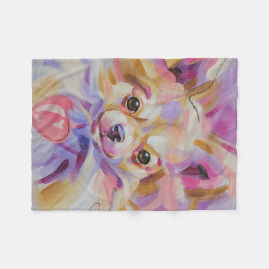 Chihuahua fleece deken (Voorkant (Horizontaal))