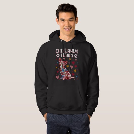 Chihuahua Floral Chihuahua Mama Hoodie (Voorkant volledig)