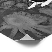 Chihuahua Floral  zwart-witte hondenkunst Poster (Hoek)