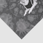 Chihuahua Floral zwart-witte hondenkunst Tissuepapier (Detail)