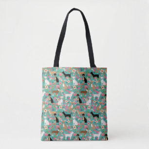 Chihuahua Florals Canvas tas - chihuahua bloemen