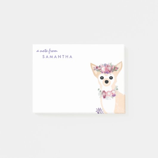 Chihuahua Flower Power Notes (Voorkant)