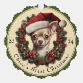 Chihuahua Foto Kerst Papier Ornament Kaart (Voorkant)