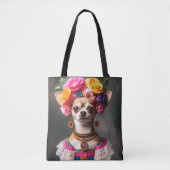 Chihuahua Frida Kalo Museum meesterwerk Beroemde k Tote Bag (Voorkant)