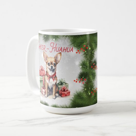 Chihuahua Funny Christmas Dog Coffee Mok (Voorkant links)