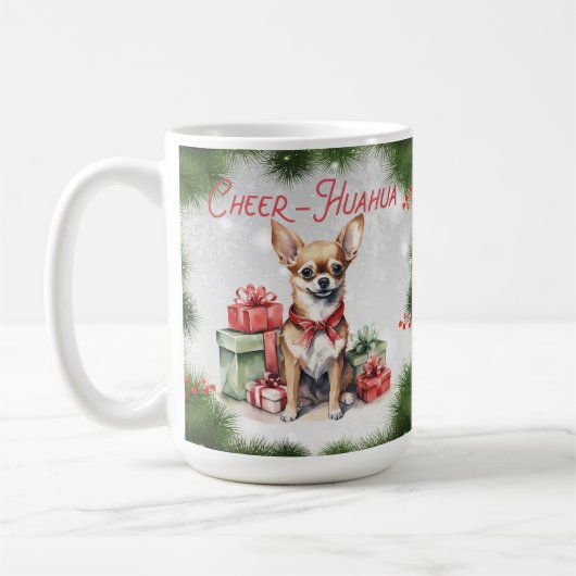 Chihuahua Funny Christmas Dog Coffee Mok (Links)