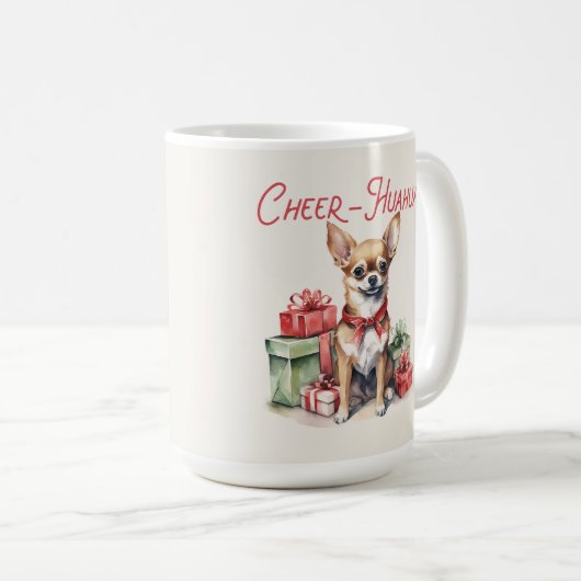 Chihuahua Funny Christmas Dog Coffee Mok (Voorkant rechts)