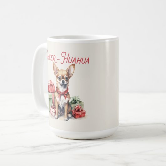 Chihuahua Funny Christmas Dog Coffee Mok (Voorkant links)