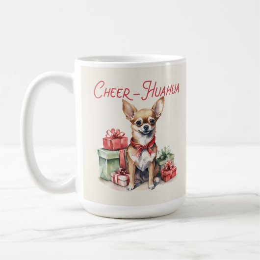 Chihuahua Funny Christmas Dog Coffee Mok (Links)