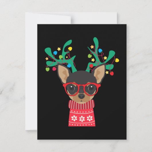 Chihuahua Funny Holiday Kerstmis Bedankkaart (Voorkant)