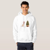 Chihuahua Funny kersthond met boom Hoodie (Voorkant volledig)