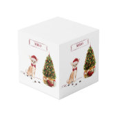 Chihuahua Funny kersthond met boom Kubus (Achter hoekig)